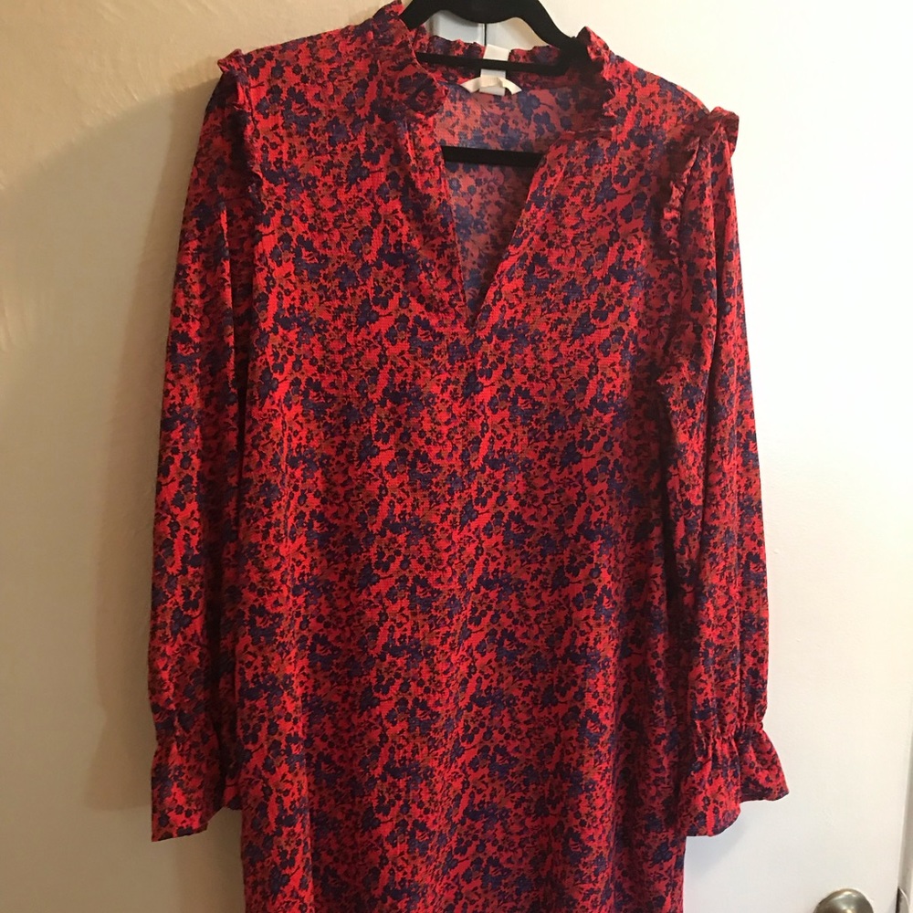 Floral long sleeve shift dress